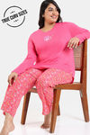 Zivame True Curv Floral Pop Woven Pyjama Set - Coral Paradise — thumbnail 1